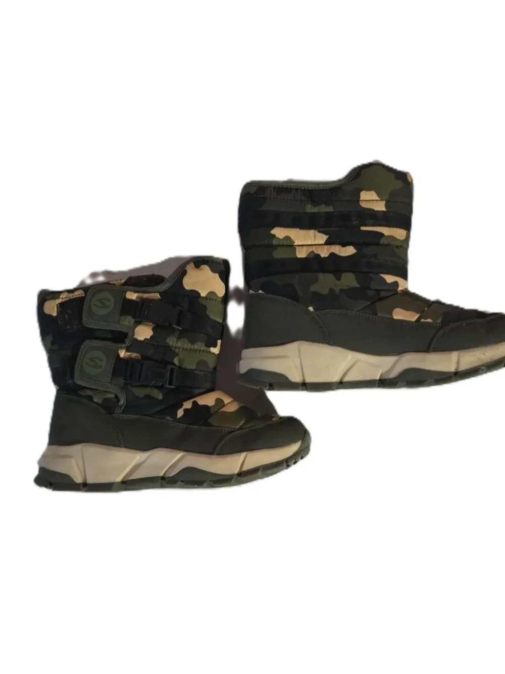 Gubaron Kids Camo Snow Boots Faux Fur Lining Big Boys Youth Size 3
